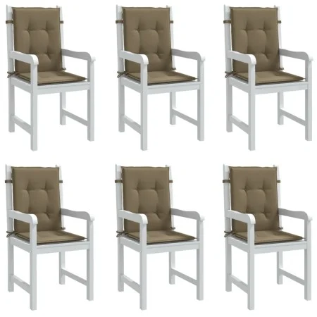 Cojines silla respaldo bajo 6 ud tela taupe melange 100x50x4 cm by vidaXL, Cushions for chairs and sofas - Ref: Foro24-400247...