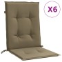 6 Stück Sitzkissen mit niedriger Rückenlehne, Stoff in Taupe Melange, 100x50x4 cm. von vidaXL, Kissen für Stühle und Sofas - ...