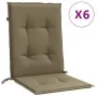 Cojines silla respaldo bajo 6 ud tela taupe melange 100x50x4 cm by vidaXL, Cushions for chairs and sofas - Ref: Foro24-400247...