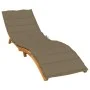 Kissen für Liegestuhl aus grauem Taupe-Melange-Stoff 200x60x4 cm von vidaXL, Kissen für Stühle und Sofas - Ref: Foro24-400251...