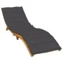 Kissen für Liegestuhl aus anthrazitgrauem Melange-Stoff 200x60x4 cm von vidaXL, Kissen für Stühle und Sofas - Ref: Foro24-400...