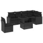 Set de sofás de jardín 7 pzas con cojines ratán sintético negro by vidaXL, Garden sets - Ref: Foro24-3267305, Price: 508,22 €...