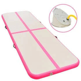 Aufblasbare Gymnastikmatte mit Pumpe 800x100x10 cm PVC rosa von vidaXL, Pilates und Yogamatten - Ref: Foro24-91927, Preis: 26...