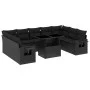 Gartensofa-Set, 10-teilig, mit schwarzen Kissen und synthetischem Rattan. von vidaXL, Gartensets - Ref: Foro24-3268105, Preis...