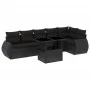 Gartensofagarnitur 7-teilig mit schwarzen Polstern aus synthetischem Rattan von vidaXL, Gartensets - Ref: Foro24-3268545, Pre...