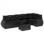 Set de sofás de jardín 7 pzas con cojines ratán sintético negro by vidaXL, Garden sets - Ref: Foro24-3268545, Price: 499,15 €...