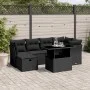 Set de sofás de jardín 7 pzas con cojines ratán sintético negro by vidaXL, Garden sets - Ref: Foro24-3274655, Price: 487,62 €...