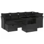 Gartensofagarnitur 7-teilig mit schwarzen Polstern aus synthetischem Rattan von vidaXL, Gartensets - Ref: Foro24-3274655, Pre...