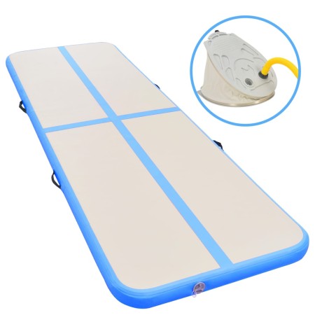 Aufblasbare Gymnastikmatte mit Pumpe 800x100x10 cm PVC blau von vidaXL, Pilates und Yogamatten - Ref: Foro24-91928, Preis: 22...