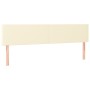 Cabecero con LED cuero sintético color crema 160x5x78/88 cm