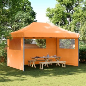 Tienda de fiesta plegable Pop-Up 3 paredes laterales naranja