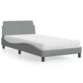 Bed with light gray fabric mattress 100x200 cm by vidaXL, Beds and slatted bases - Ref: Foro24-3208344, Price: 279,32 €, Disc...