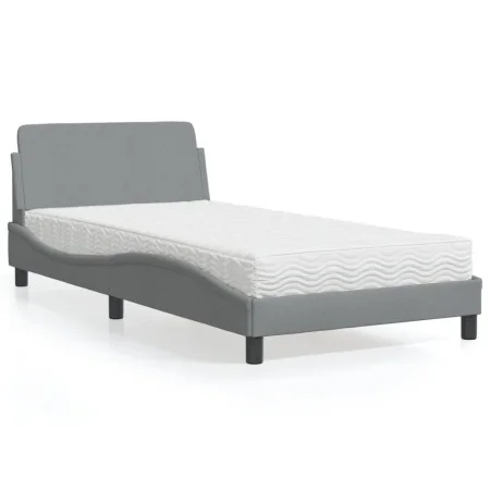Cama con colchón tela gris claro 100x200 cm de vidaXL, Camas y somieres - Ref: Foro24-3208344, Precio: 280,43 €, Descuento: %
