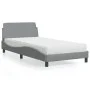 Bed with light gray fabric mattress 100x200 cm by vidaXL, Beds and slatted bases - Ref: Foro24-3208344, Price: 280,60 €, Disc...