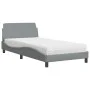 Bed with light gray fabric mattress 100x200 cm by vidaXL, Beds and slatted bases - Ref: Foro24-3208344, Price: 280,60 €, Disc...