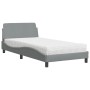 Bett mit hellgrauer Stoffmatratze 100x200 cm von vidaXL, Betten und Lattenroste - Ref: Foro24-3208344, Preis: 238,53 €, Rabat...