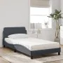 Bed with dark gray velvet mattress 100x200 cm by vidaXL, Beds and slatted bases - Ref: Foro24-3208352, Price: 296,74 €, Disco...