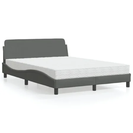 Bed with dark gray fabric mattress 120x200 cm by vidaXL, Beds and slatted bases - Ref: Foro24-3208365, Price: 315,39 €, Disco...