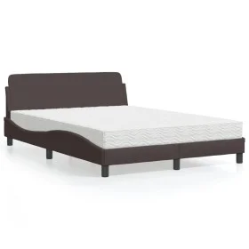 Bed with dark brown fabric mattress 120x200 cm by vidaXL, Beds and slatted bases - Ref: Foro24-3208367, Price: 315,39 €, Disc...