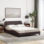 Cama con colchón tela marrón oscuro 120x200 cm de vidaXL, Camas y somieres - Ref: Foro24-3208367, Precio: 320,67 €, Descuento: %