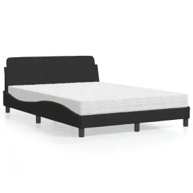 Cama con colchón terciopelo negro 120x200 cm de vidaXL, Camas y somieres - Ref: Foro24-3208373, Precio: 312,08 €, Descuento: %