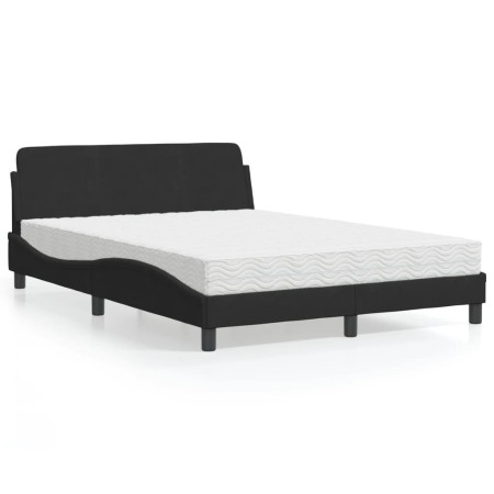 Cama con colchón terciopelo negro 120x200 cm de vidaXL, Camas y somieres - Ref: Foro24-3208373, Precio: 317,73 €, Descuento: %