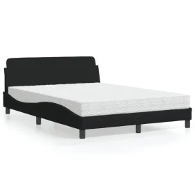 Bed with black fabric mattress 140x190 cm by vidaXL, Beds and slatted bases - Ref: Foro24-3208386, Price: 335,40 €, Discount: %