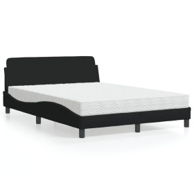 Bett mit schwarzer Stoffmatratze 140x190 cm von vidaXL, Betten und Lattenroste - Ref: Foro24-3208386, Preis: 341,07 €, Rabatt: %
