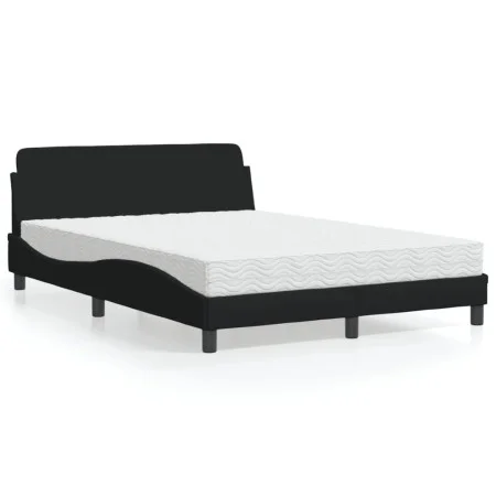 Bed with black fabric mattress 140x190 cm by vidaXL, Beds and slatted bases - Ref: Foro24-3208386, Price: 335,40 €, Discount: %