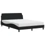 Bed with black fabric mattress 140x190 cm by vidaXL, Beds and slatted bases - Ref: Foro24-3208386, Price: 335,40 €, Discount: %