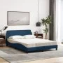 Bett mit blauer Stoffmatratze 140x190 cm von vidaXL, Betten und Lattenroste - Ref: Foro24-3208390, Preis: 369,86 €, Rabatt: %