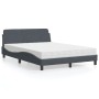 Bett mit dunkelgrauer Samtmatratze 140x190 cm von vidaXL, Betten und Lattenroste - Ref: Foro24-3208392, Preis: 339,86 €, Raba...