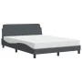 Cama con colchón terciopelo gris oscuro 140x190 cm de vidaXL, Camas y somieres - Ref: Foro24-3208392, Precio: 334,08 €, Descu...