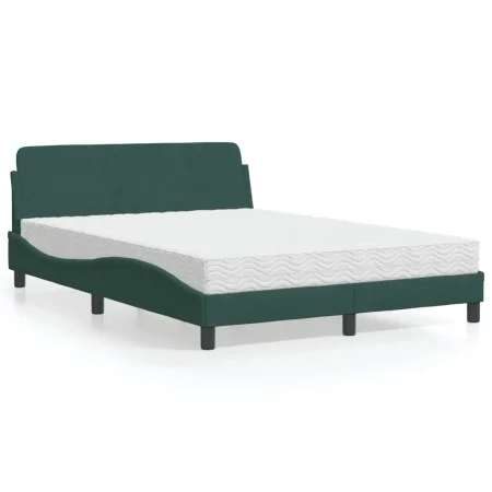 Cama con colchón terciopelo verde oscuro 140x200 cm de vidaXL, Camas y somieres - Ref: Foro24-3208414, Precio: 368,52 €, Desc...