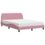 Bed with pink velvet mattress 140x200 cm by vidaXL, Beds and slatted bases - Ref: Foro24-3208416, Price: 367,40 €, Discount: %