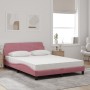 Bett mit rosa Samtmatratze 140x200 cm von vidaXL, Betten und Lattenroste - Ref: Foro24-3208416, Preis: 346,59 €, Rabatt: %