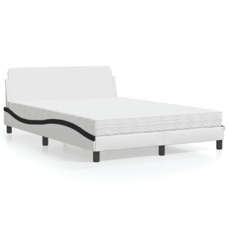 Bett mit schwarz-weißer Kunstledermatratze 140x200 cm von vidaXL, Betten und Lattenroste - Ref: Foro24-3208423, Preis: 380,25...
