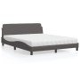 Bed with gray synthetic leather mattress 160x200 cm by vidaXL, Beds and slatted bases - Ref: Foro24-3208440, Price: 375,55 €,...
