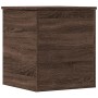 Caja de almacenaje madera ingeniería roble marrón 40x42x46 cm