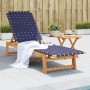 Liegestuhl mit massivem Akazienholz und dunkelblauem Stofftisch von vidaXL, Liegen - Ref: Foro24-3214215, Preis: 158,82 €, Ra...
