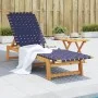 Liegestuhl mit massivem Akazienholz und dunkelblauem Stofftisch von vidaXL, Liegen - Ref: Foro24-3214215, Preis: 153,66 €, Ra...