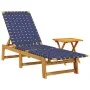 Liegestuhl mit massivem Akazienholz und dunkelblauem Stofftisch von vidaXL, Liegen - Ref: Foro24-3214215, Preis: 153,66 €, Ra...