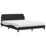 Bed with black and white synthetic leather mattress 160x200 cm by vidaXL, Beds and slatted bases - Ref: Foro24-3208442, Price...