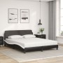 Bed with black and white synthetic leather mattress 160x200 cm by vidaXL, Beds and slatted bases - Ref: Foro24-3208442, Price...