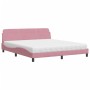 Bett mit rosa Samtmatratze 180x200 cm von vidaXL, Betten und Lattenroste - Ref: Foro24-3208456, Preis: 381,19 €, Rabatt: %