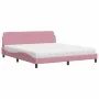 Cama con colchón terciopelo rosa 180x200 cm de vidaXL, Camas y somieres - Ref: Foro24-3208456, Precio: 374,51 €, Descuento: %