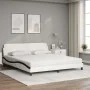 Bed with black and white synthetic leather mattress 180x200 cm by vidaXL, Beds and slatted bases - Ref: Foro24-3208463, Price...