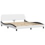 Bett mit schwarz-weißer Kunstledermatratze 180x200 cm von vidaXL, Betten und Lattenroste - Ref: Foro24-3208463, Preis: 400,84...