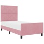 Estructura de cama con cabecera Rosa 90 x 190 cm Terciopelo