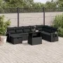 Set de sofás de jardín 8 piezas y cojines ratán sintético negro by vidaXL, Garden sets - Ref: Foro24-3275025, Price: 633,93 €...